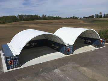 Storage Containers used for canopy supports.