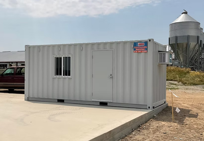Office container on-site.