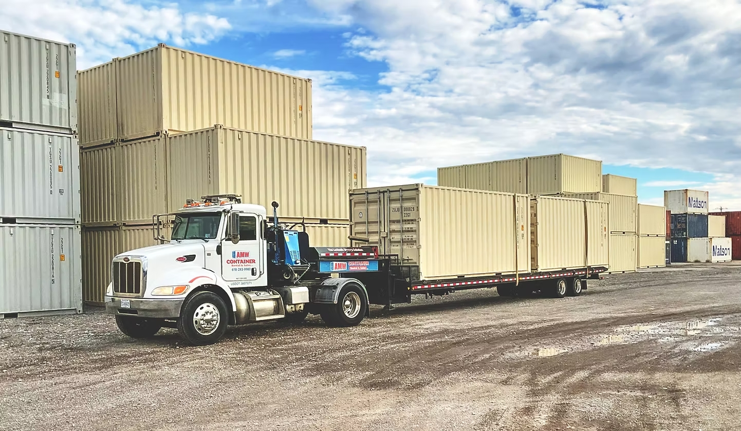 Truck at container location.
