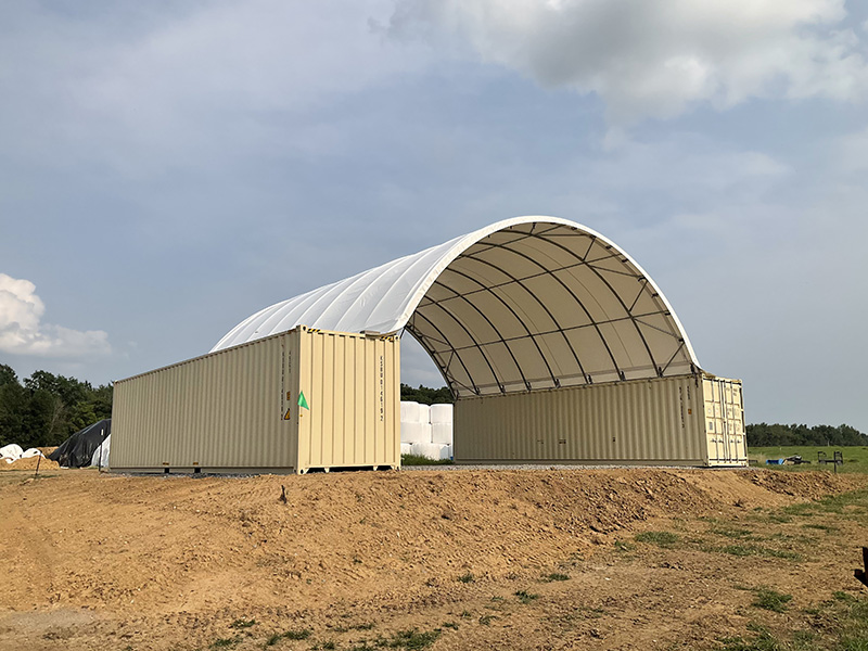 Sturdy, weather-rated shipping container canopy for sale in keenes, il that's perfect for secure storage or a covered workspace. Fast local delivery and setup.